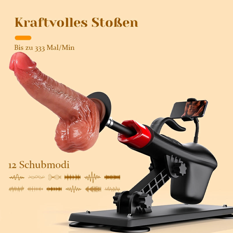 Atlas - Komplettes Sexmaschine-Set mit 3 Dildos und Handyhalter