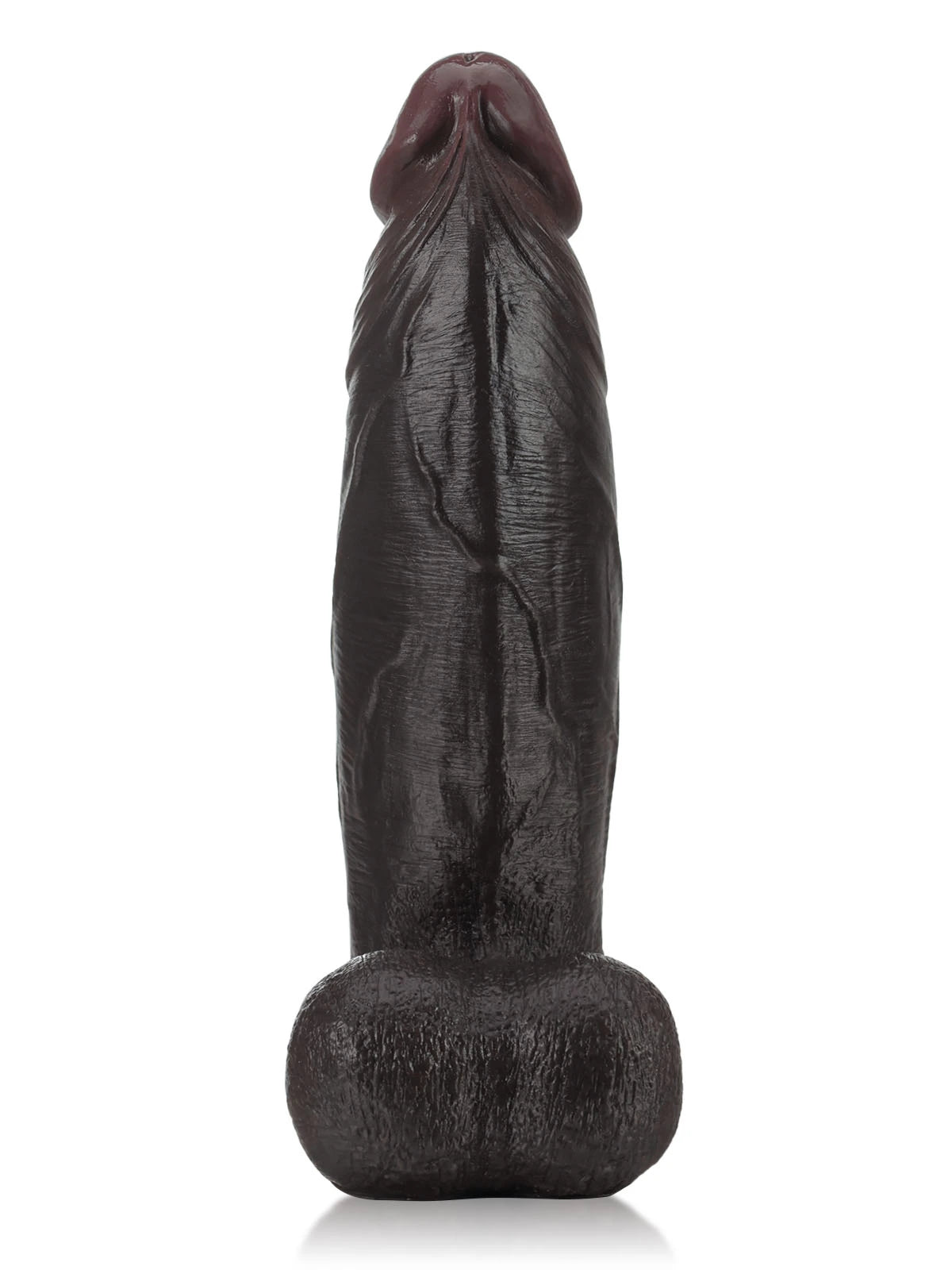 Lukas - Großer, dicker, schwarzer Dildo mit Dual-Density-Struktur - 27,5 cm
