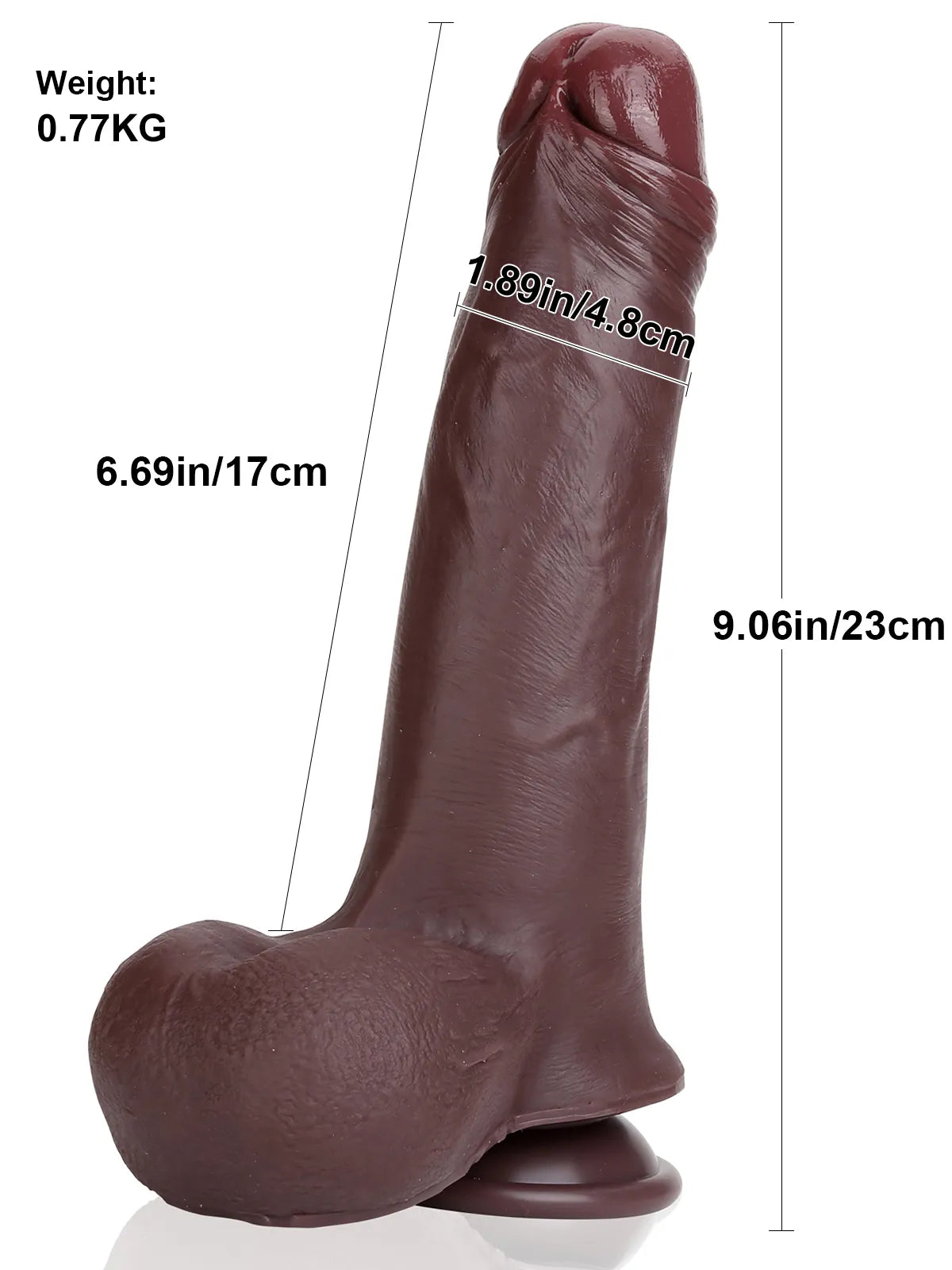 Bernd - Realistischer Dildo mit Gleitender Haut, Beweglichen Hoden und Dual-Density-Silikon - 23 cm