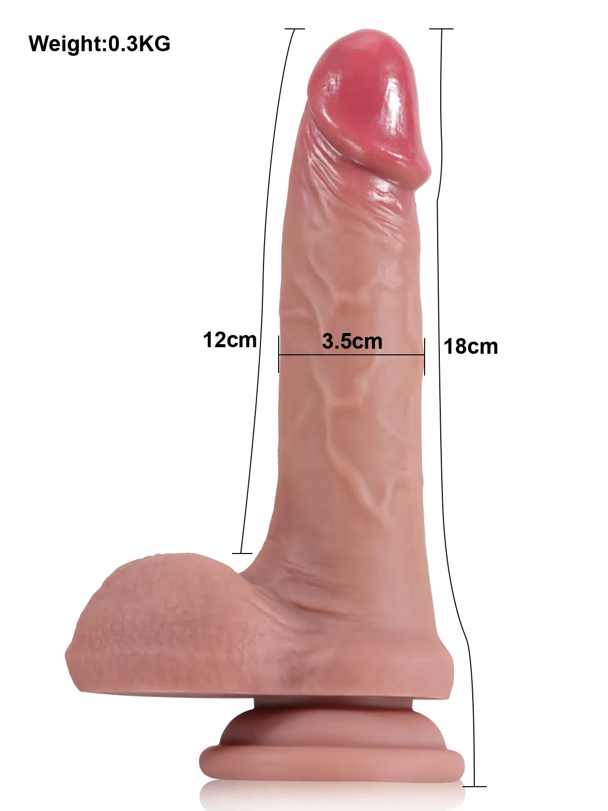 Bodo - Realistischer Dildo mit gleitender Haut & detaillierter Struktur - 18 cm