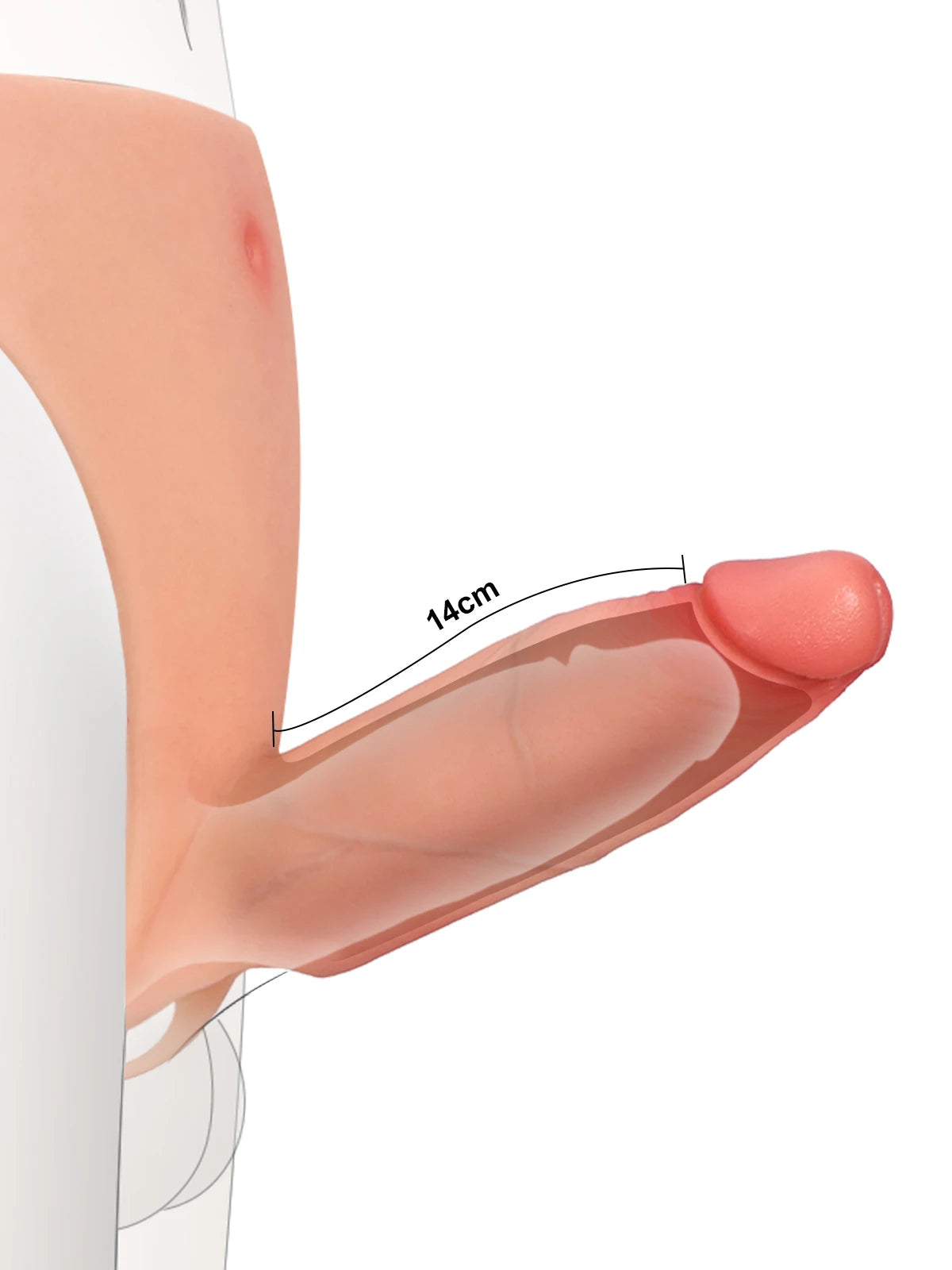 Casey - Hohler Strap-On-Dildo · Tragbar · Premium-Silikon - 15,2 cm