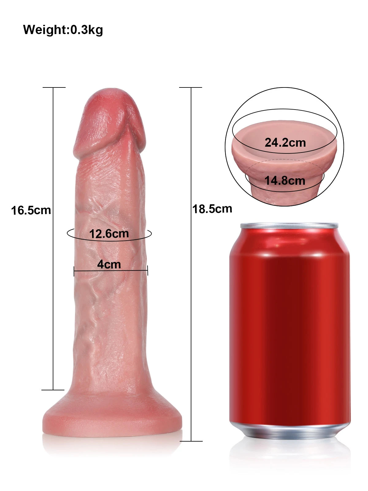 Dary - Weicher, biegsamer Dildo ohne Hoden für Einsteiger - 18,5 cm