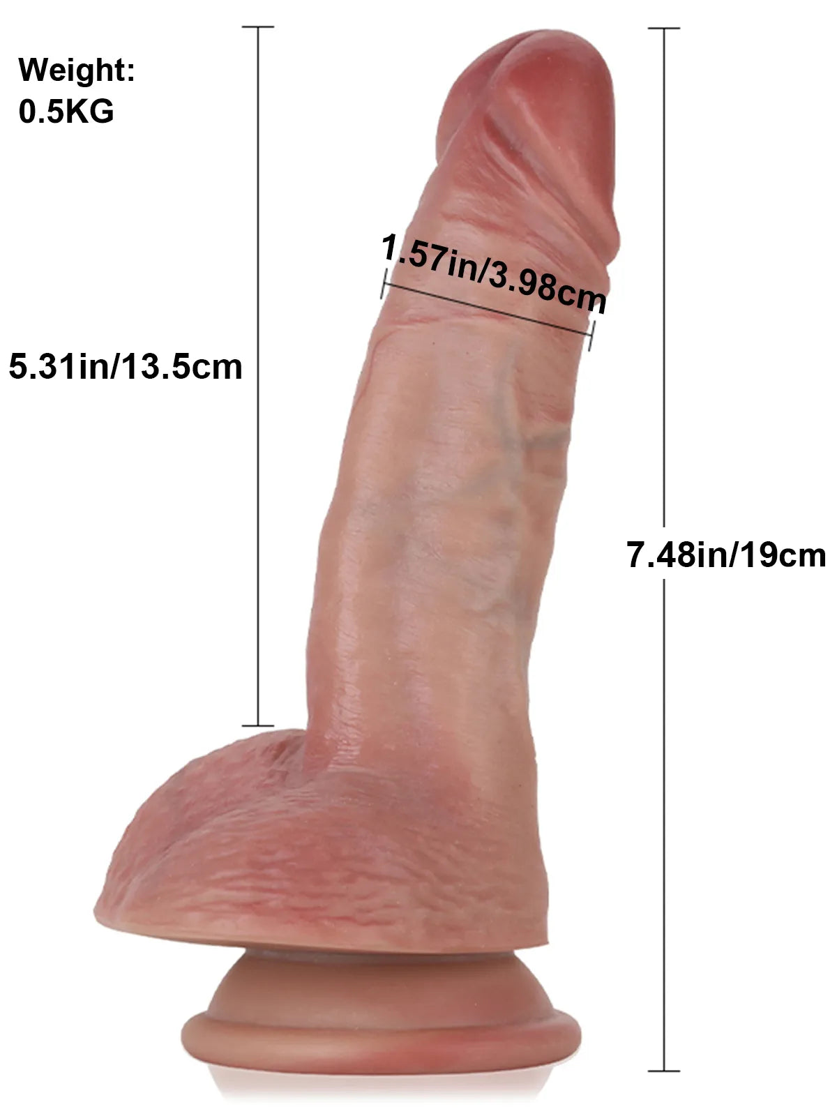 Peter - Realistischer Einsteiger-Dildo mit ausgeprägter Aderung & Hoden - 19 cm