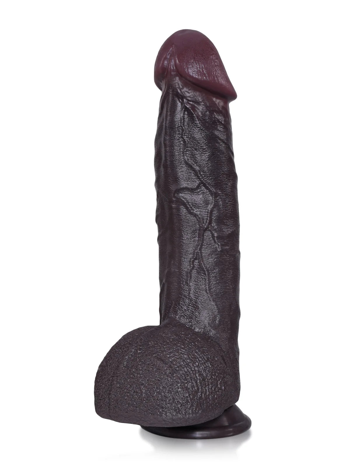 Elias - Schwarzer Stoßdildo mit Vibration und Heizfunktion - Fernbedienung - 27,0 cm