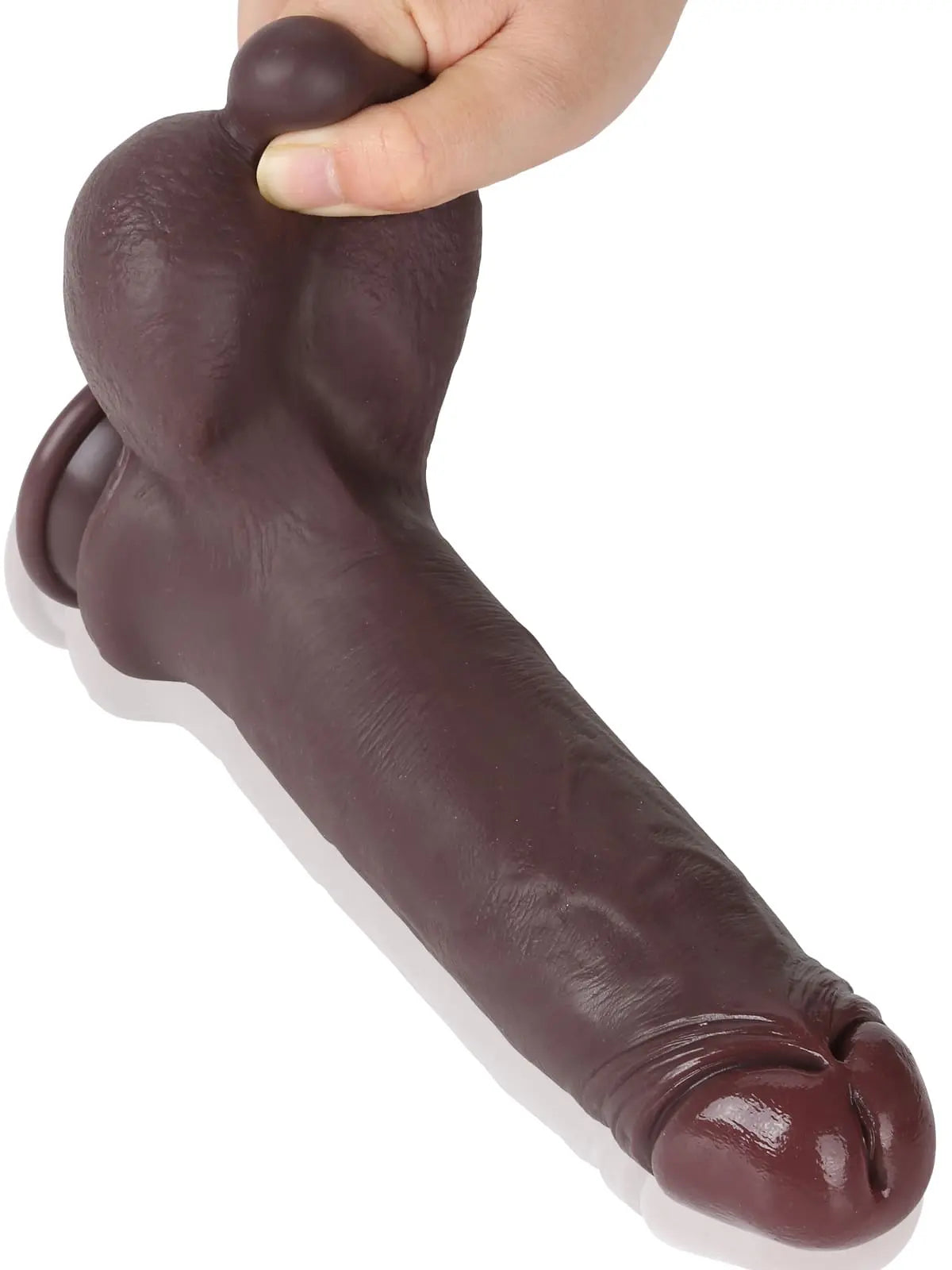 Bernd - Realistischer Dildo mit Gleitender Haut, Beweglichen Hoden und Dual-Density-Silikon - 23 cm
