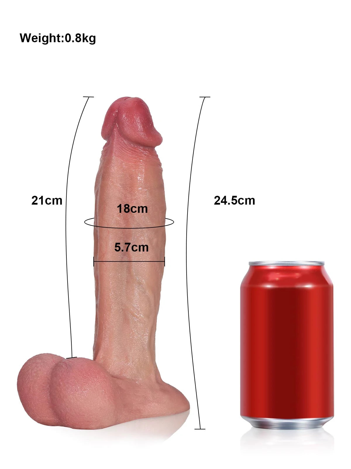 Elrond - Gebogener Silikon-Dildo mit zulaufender Form, Vac-U-Lock-kompatibel - 24,5 cm
