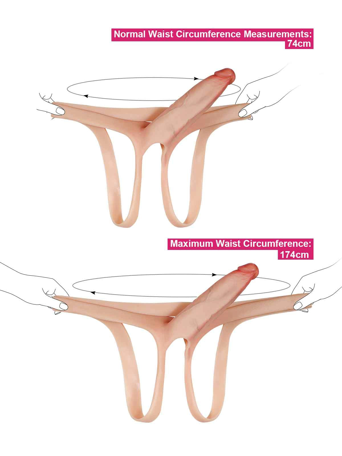 Emberfall - Schlanker Umschnalldildo (Strap-On) mit realistischer Struktur - 19 cm