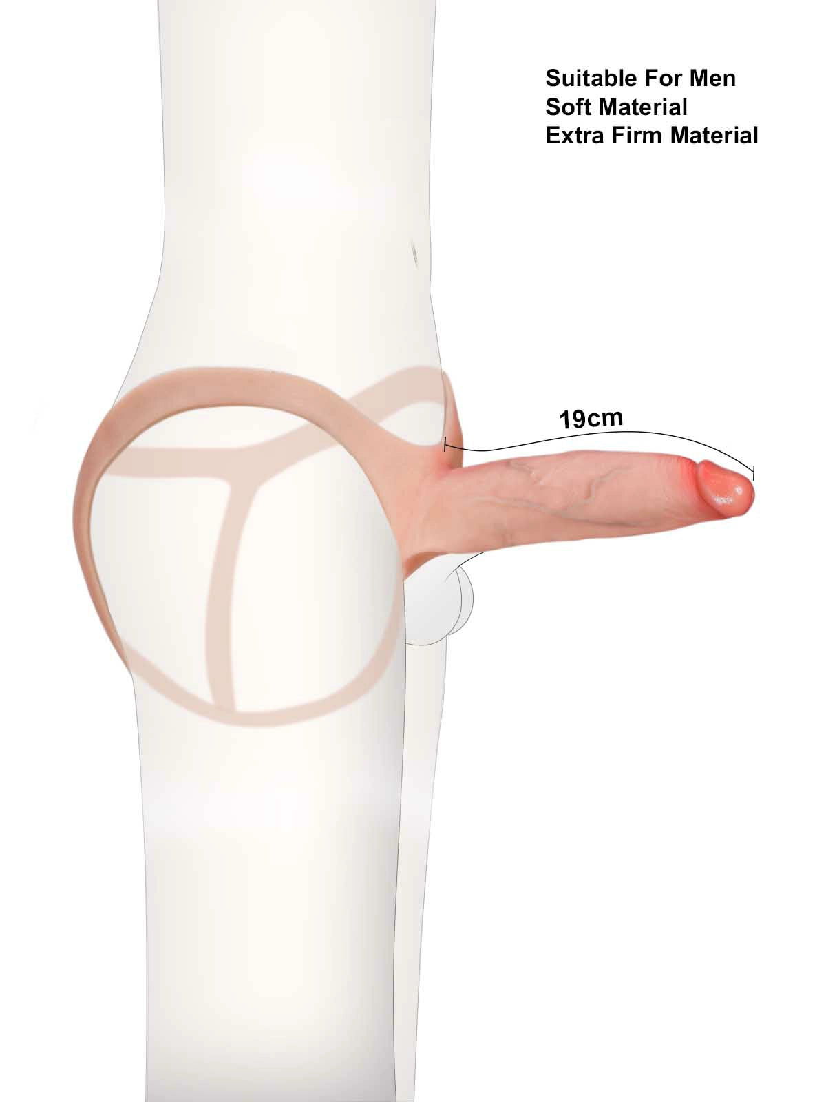 Emberfall - Schlanker Umschnalldildo (Strap-On) mit realistischer Struktur - 19 cm