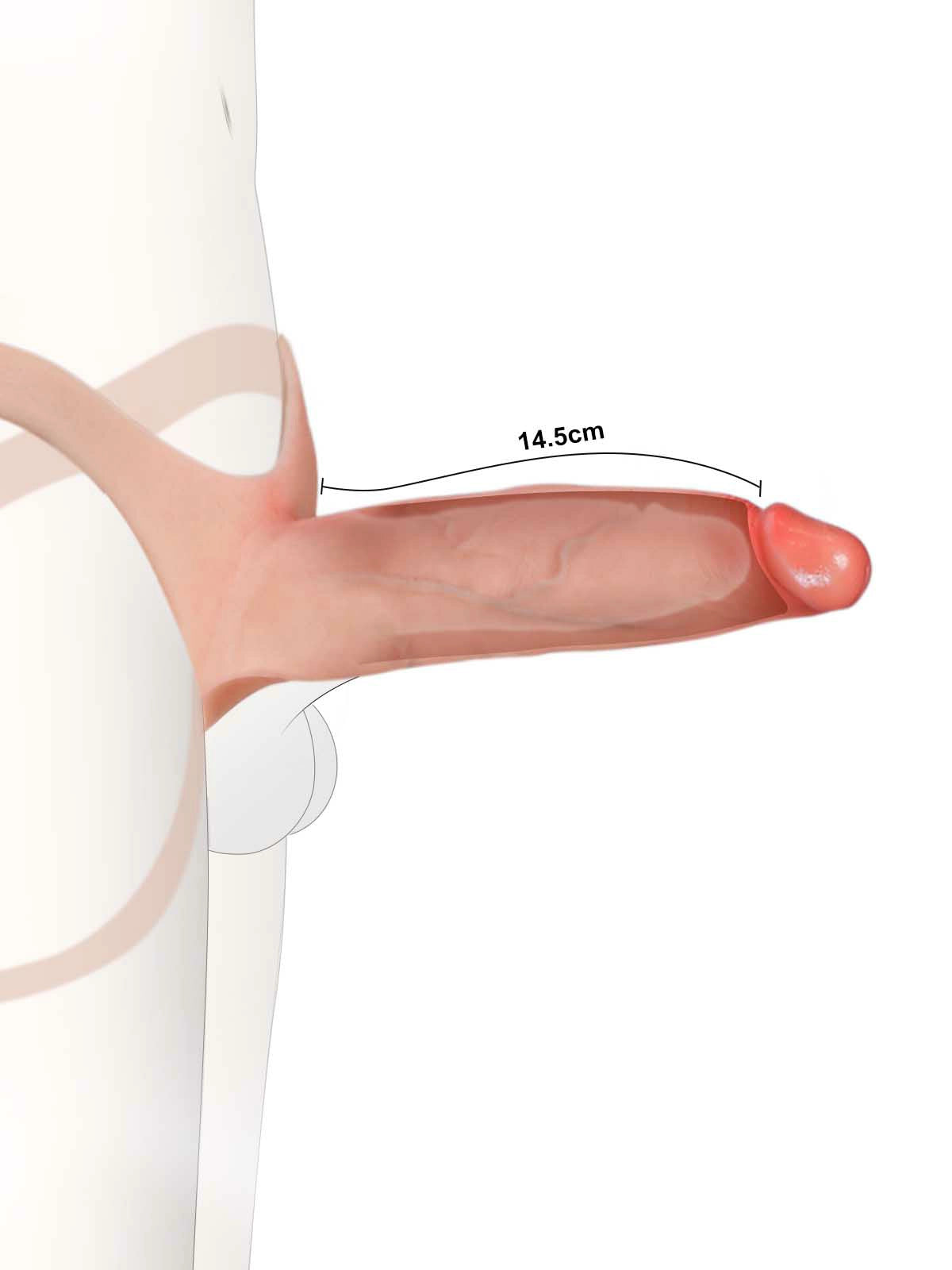 Emberfall - Schlanker Umschnalldildo (Strap-On) mit realistischer Struktur - 19 cm