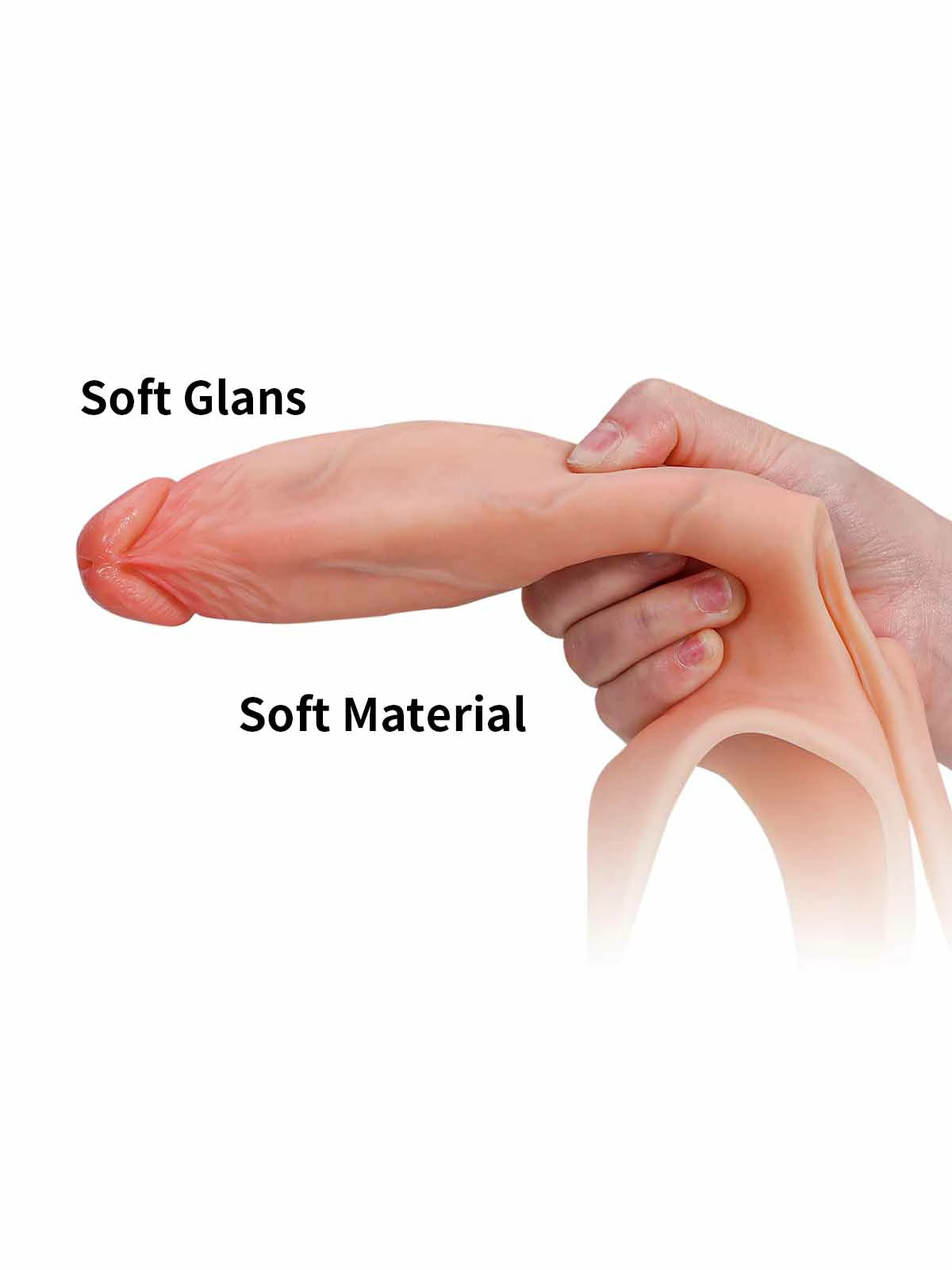 Emberfall - Schlanker Umschnalldildo (Strap-On) mit realistischer Struktur - 19 cm