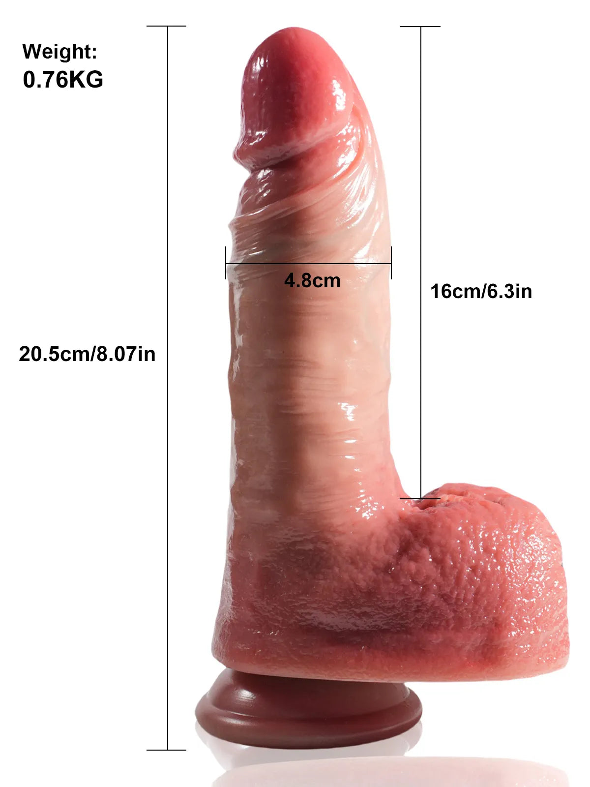 Falko - Stoßender, vibrierender Dildo mit 7 Stoß- und 3 Vibrationsmodi - 20,5 cm