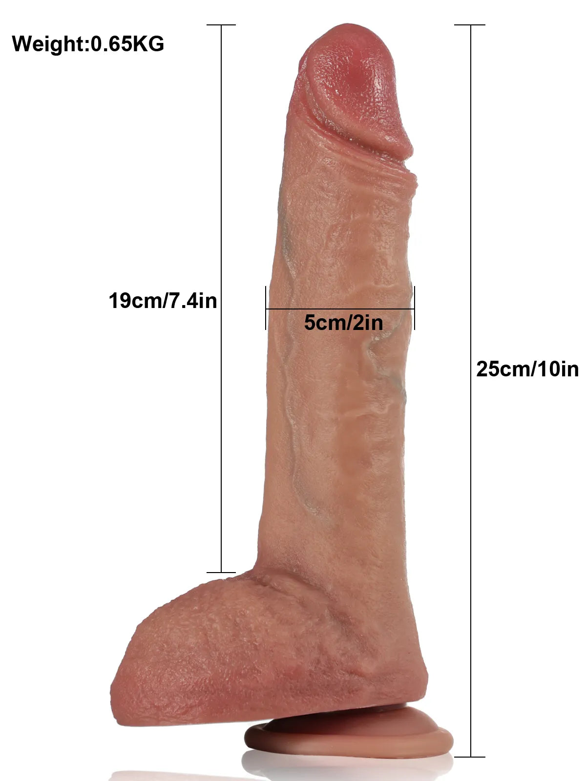 Frankie - Vibrations-, Stoß- und Heiz-Dildo Mit Hoden - 25 cm
