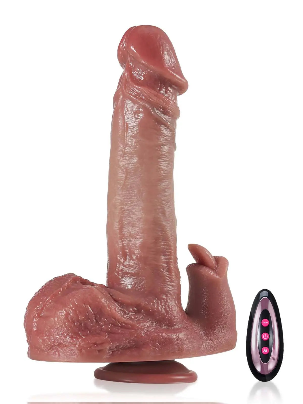 Gerrit - Stoßender, vibrierender Dildo mit Zungenstimulation - 25 cm
