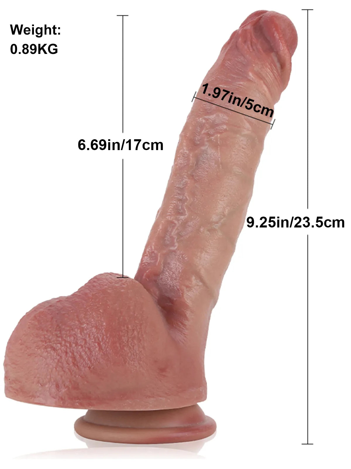 Günter - Hyperrealistischer Dildo mit Metallkern und biegsamer Form - 23,5 cm