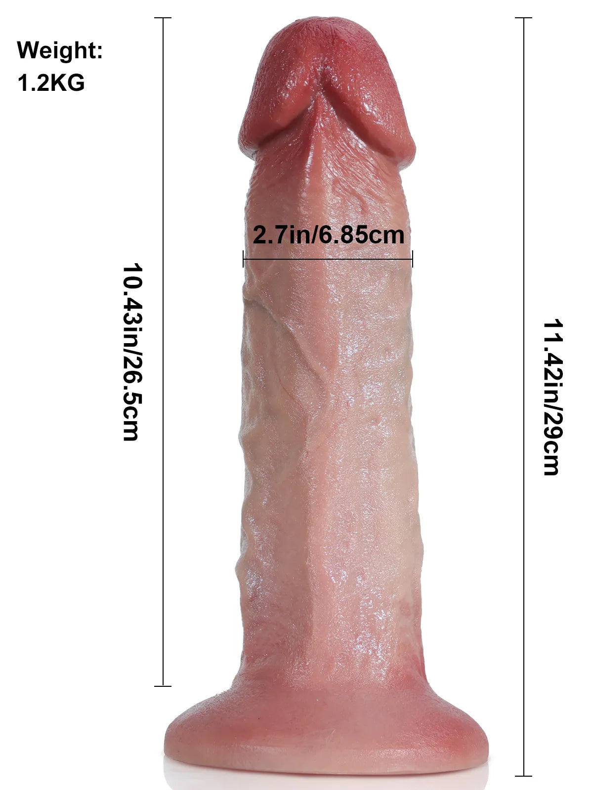 Holger - Langer, dicker, realistischer Dildo mit praller Eichel & detailreicher Struktur - 29 cm