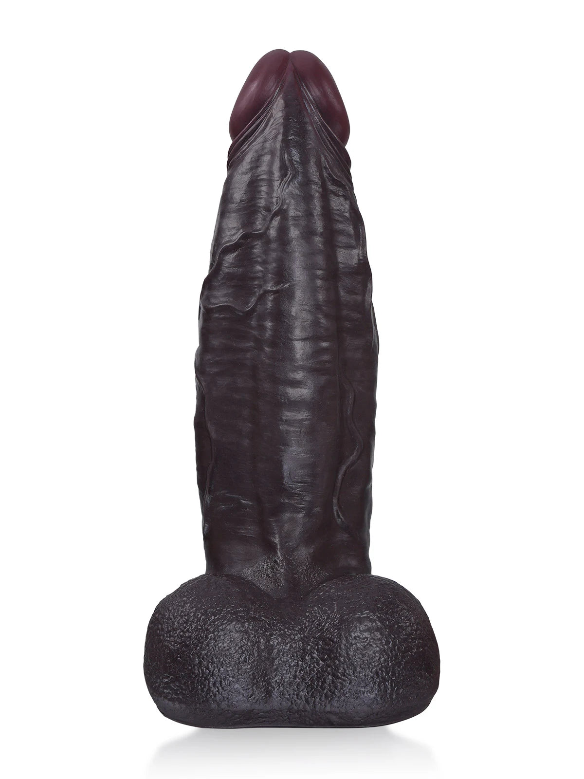 Hugo - Schwarzer Realistischer Dildo mit verjüngter Eichel und Harnröhrenleiste - 29,2 cm