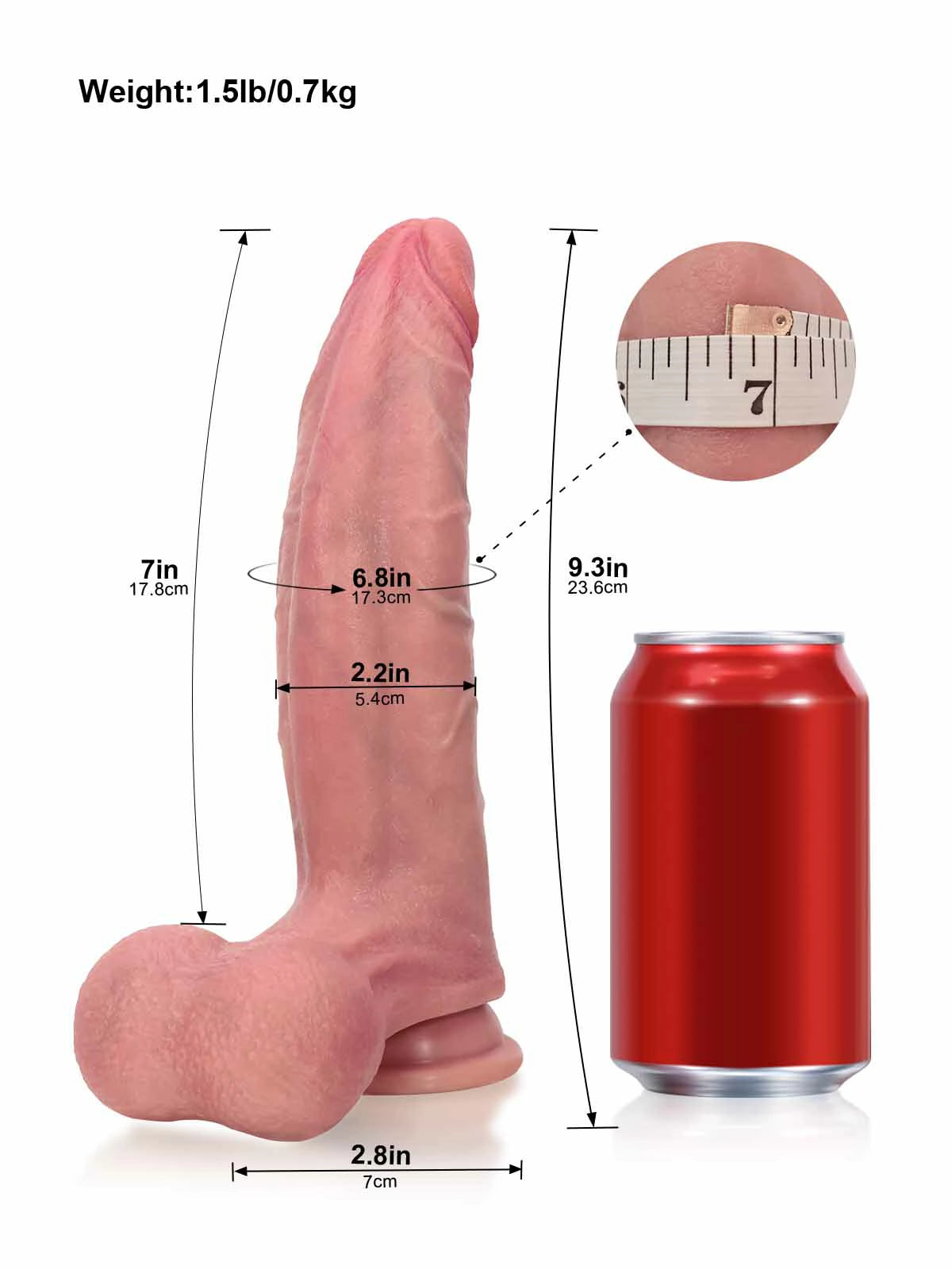 Hunter - Langer Gebogener Dildo mit Flexiblem Körper und Rückengratleiste - 23,6 cm