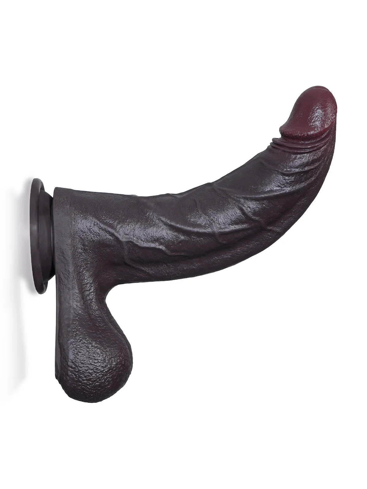 Hunter - Schwarzer Gebogener Realistischer Dildo zur G-Punkt-Stimulation – 23,6 cm