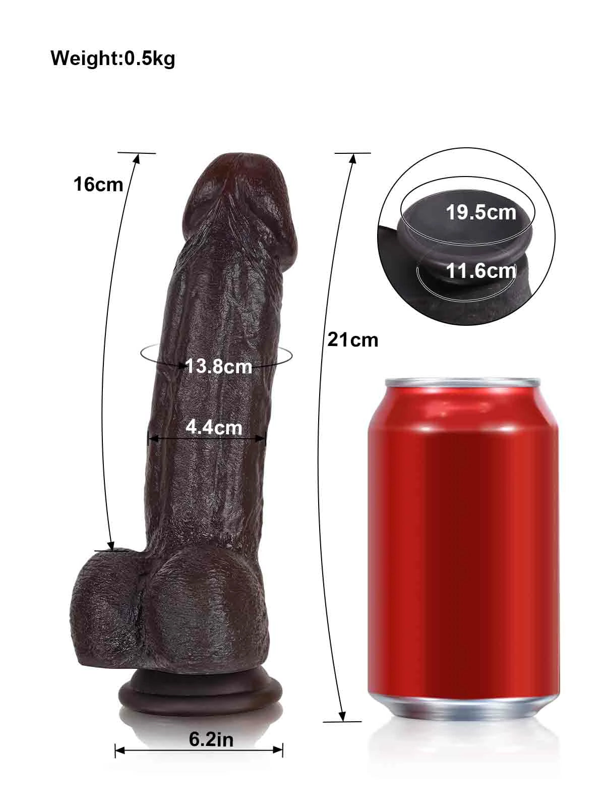 Jake - Schlanker Realistischer Dildo mit Biegbarem Metallkern - 21 cm