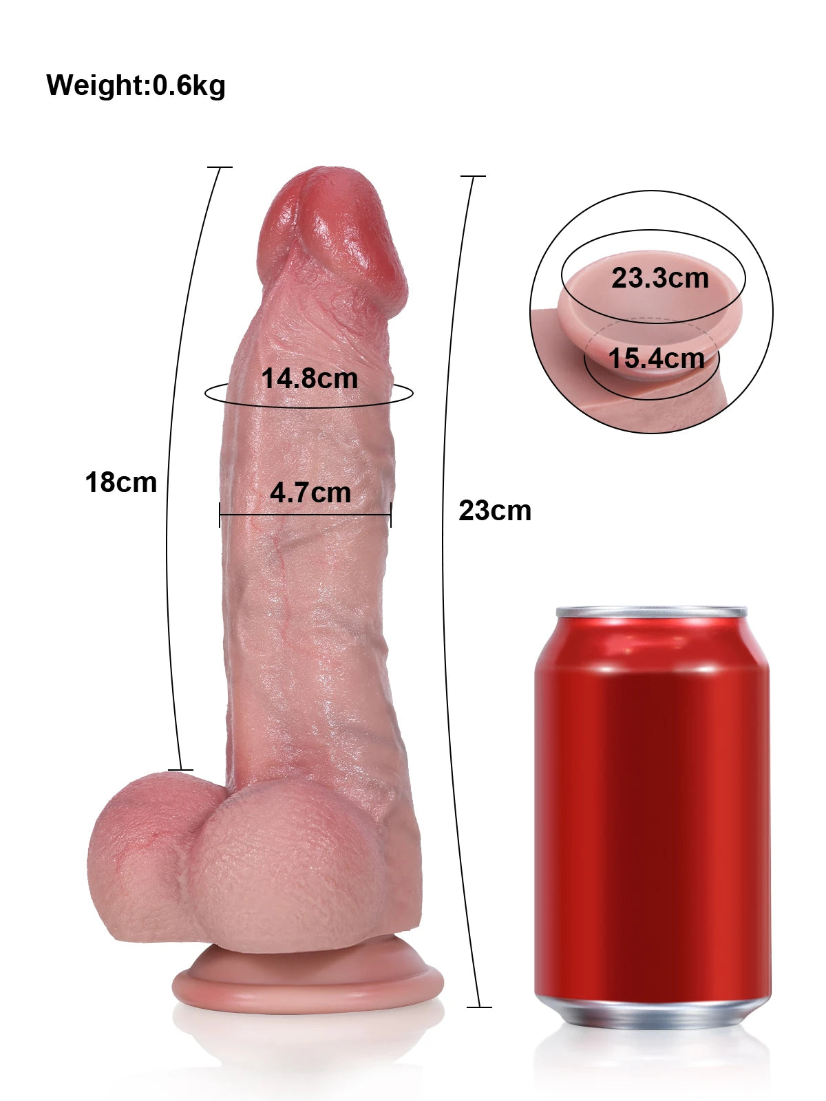 Jason - Realistischer Dildo mit Detaillierter Textur und Sichtbaren Adern - 23 cm