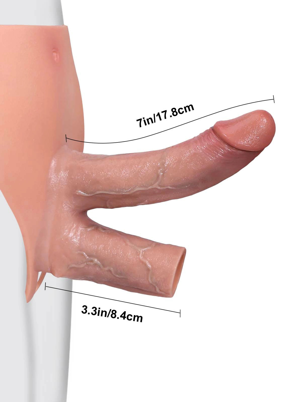 Jax - Umschnalldildo mit Penishülle für doppelte Penetration - 16,5 cm