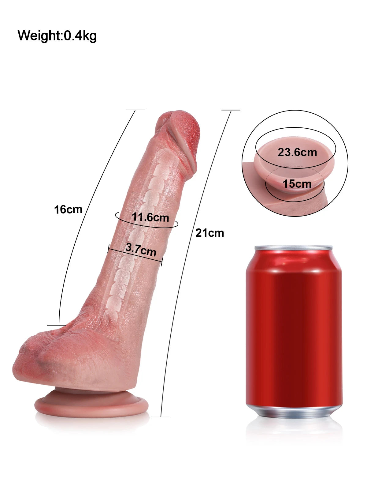 Jodie - Weicher, flexibler Silikon-Dildo mit stabilisierendem Kern - 21 cm