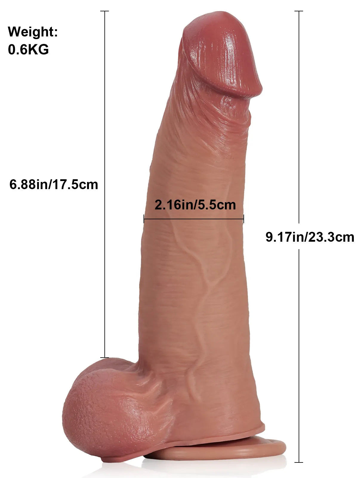 Jörg - Realistischer Dildo · Gleitende Haut · Bewegliche Hoden - 23,3 cm
