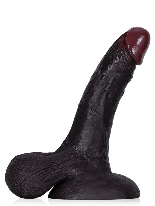 Karl - Realistischer Dildo in Schwarz mit beweglichen Hoden - 22 cm