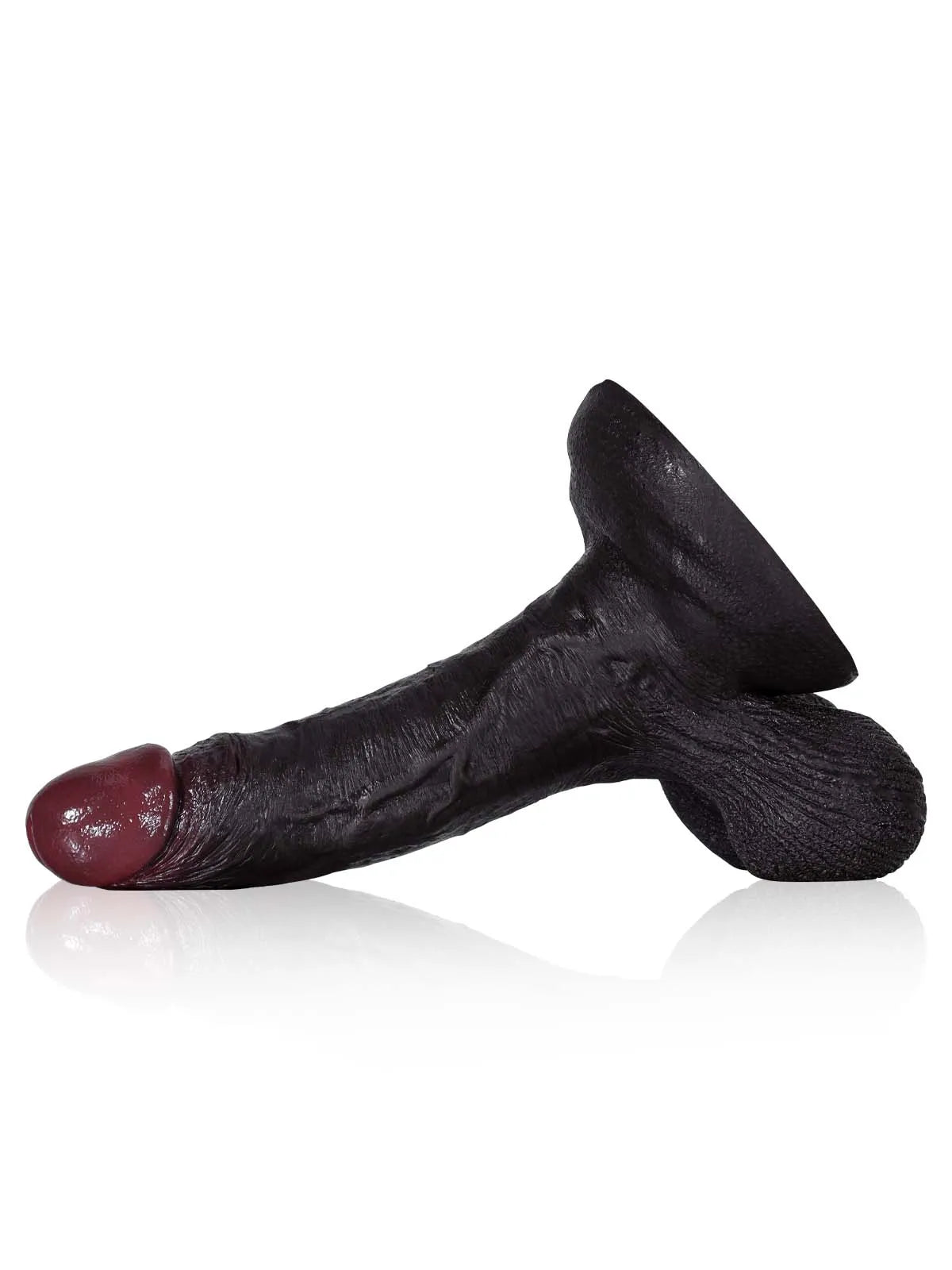Karl - Realistischer Dildo in Schwarz mit beweglichen Hoden - 22 cm