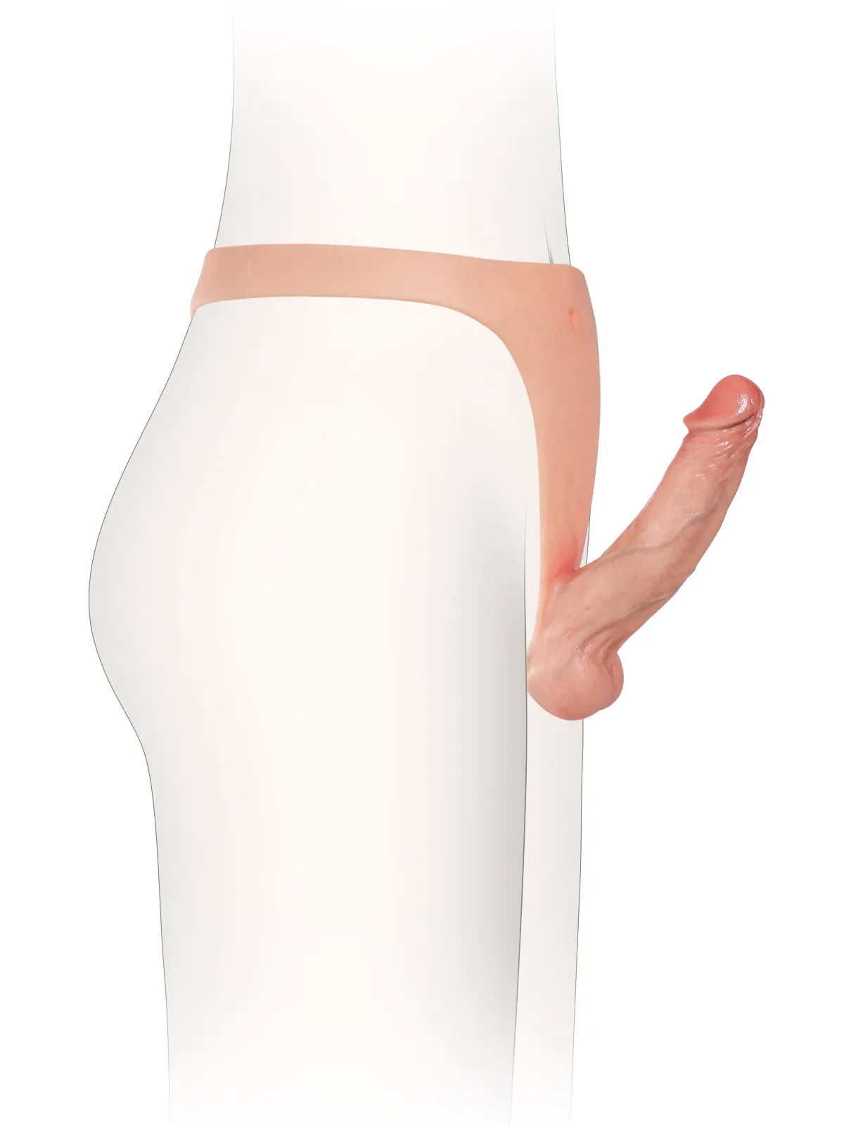 Nick - Leichter, tragbarer Silikon-Strap-On-Dildo mit schlankem Riemen - 16 cm
