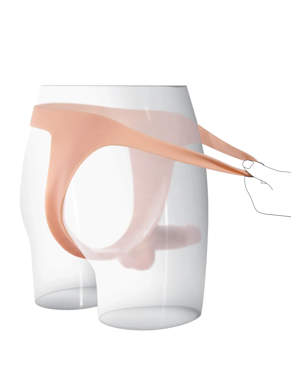 Leichter, tragbarer Silikon-Strap-On-Dildo mit schlankem Riemen - 16 cm