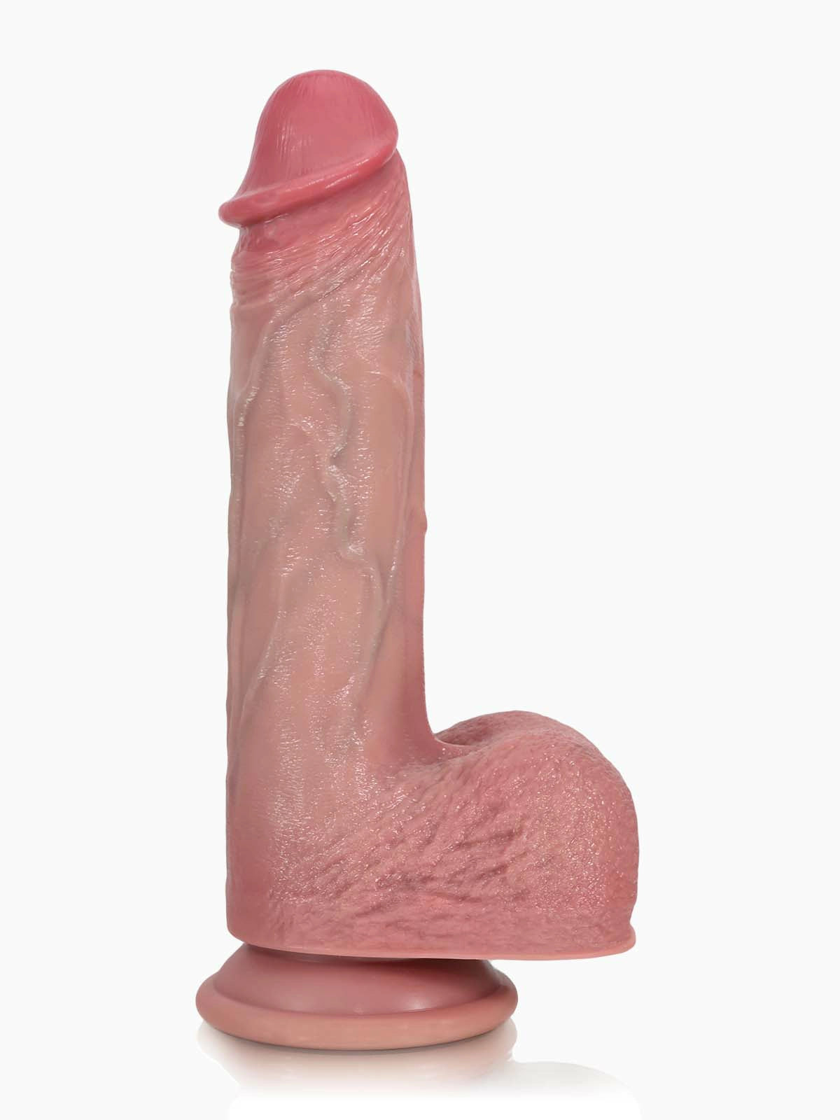 Leon - Dildo mit Stoßfunktion, Gefalteter Hauttextur und Heizfunktion - 22,4 cm