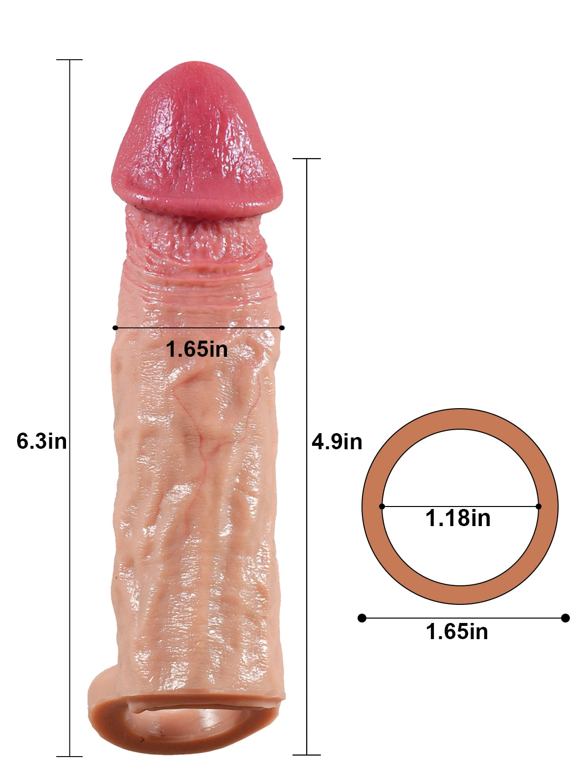 Leon - Ultra-Realistische Penishülle mit Hauteffekt-Silikon - 16 cm