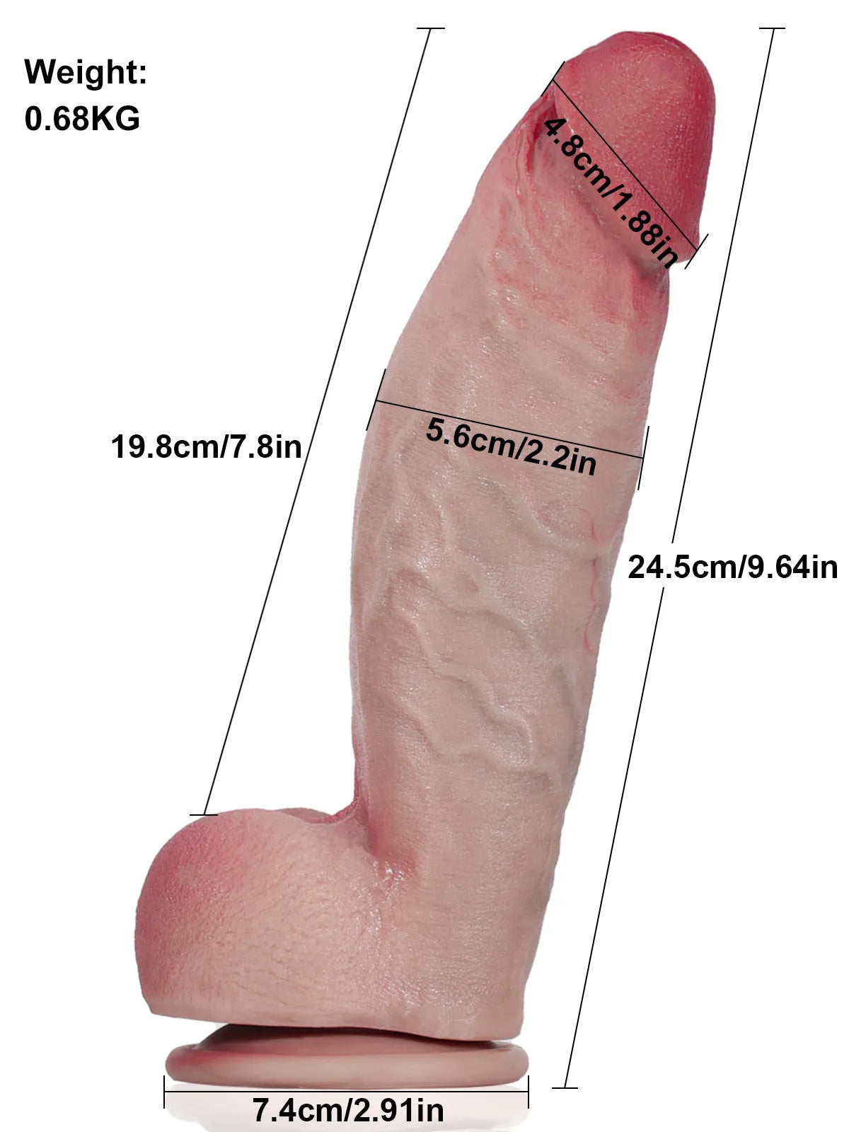 Lutz - Weicher, realistischer Silikon-Dildo mit ausgeprägten Adern - 24,5 cm