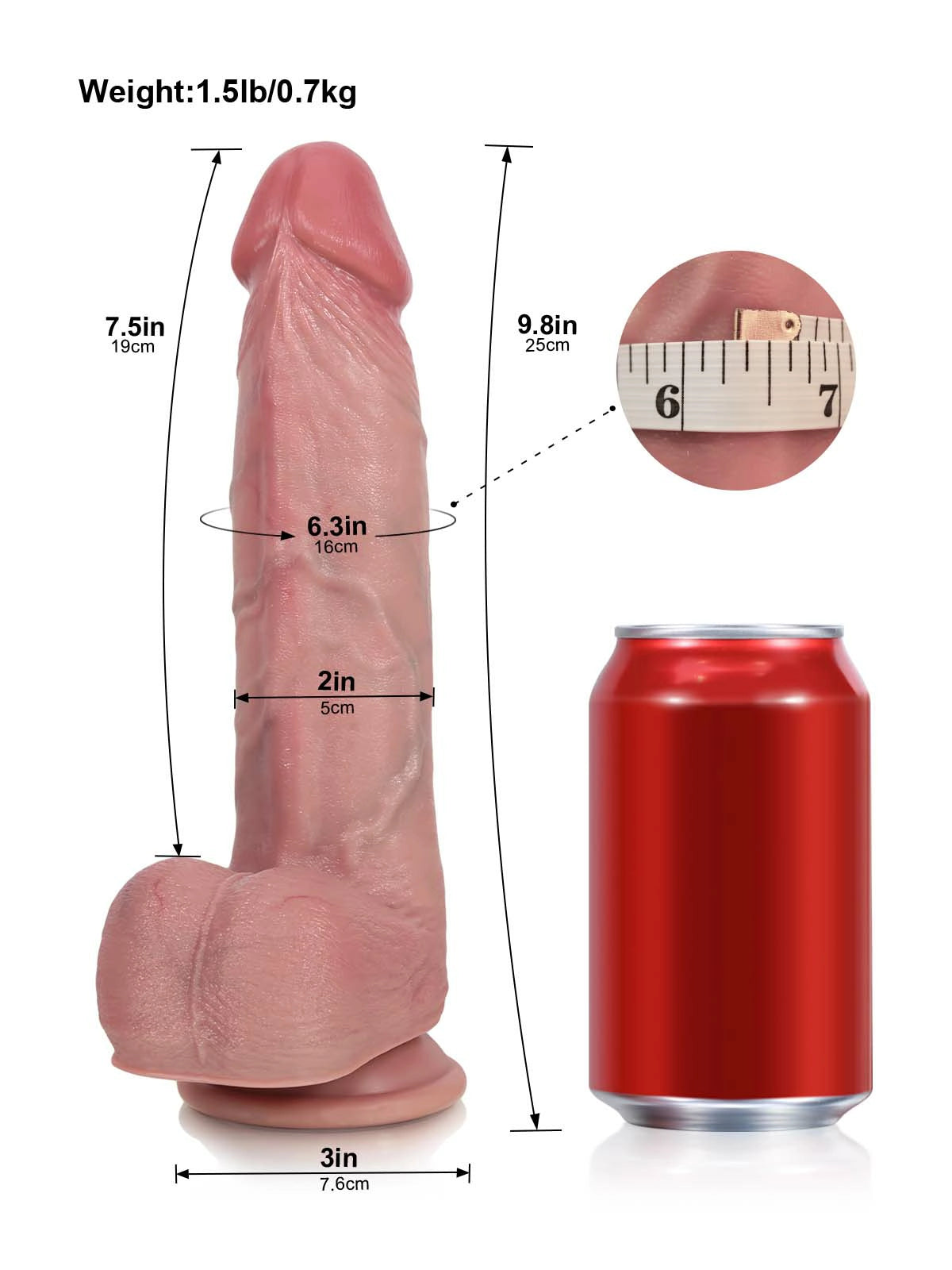 Marco - Stoßender Dildo mit praller Eichel & breitem Kranz - 25 cm