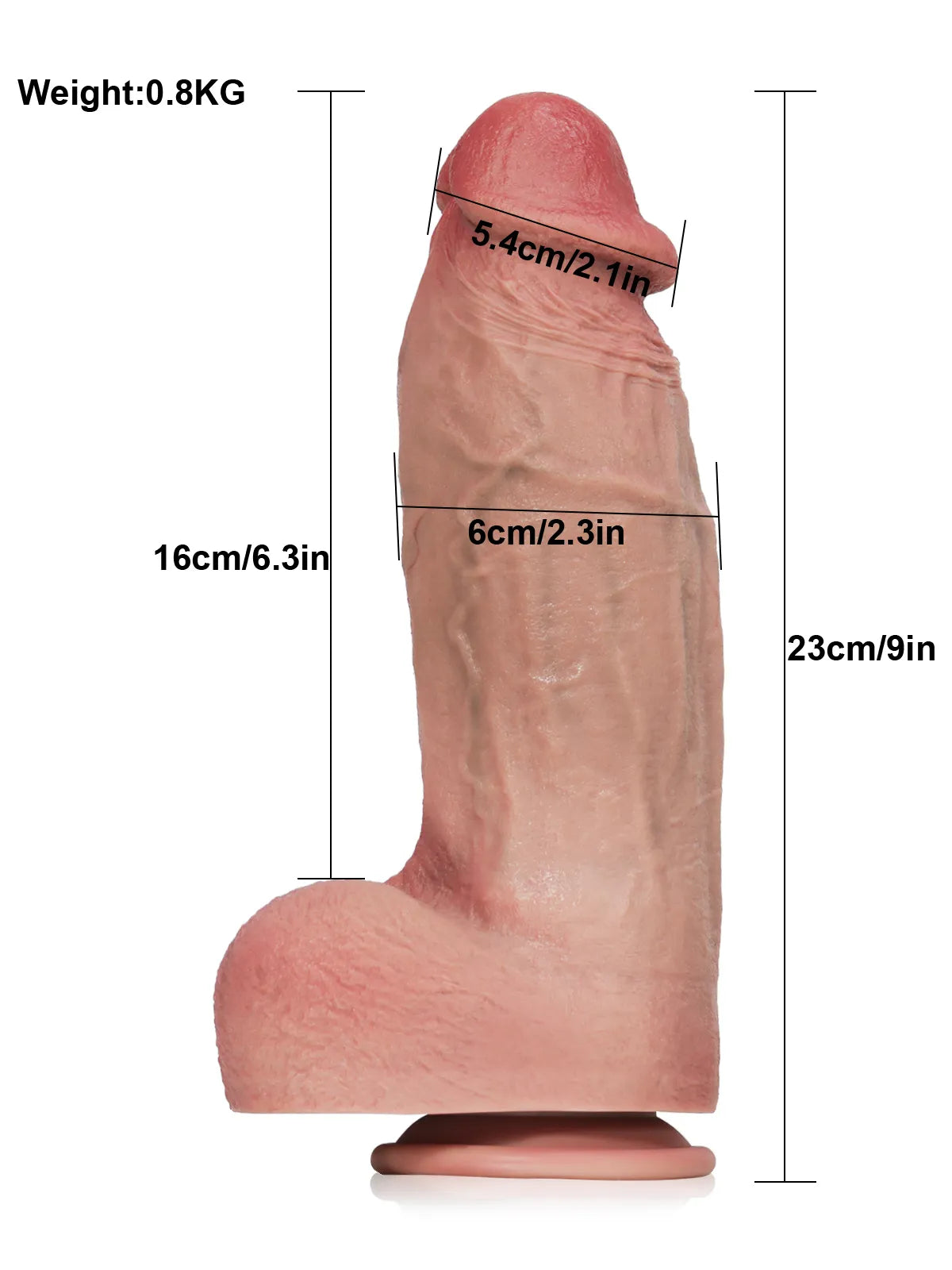 Max - Realistischer, Weicher Dildo in Hautfarbe - Dick, Kurz und Fett - 28 cm