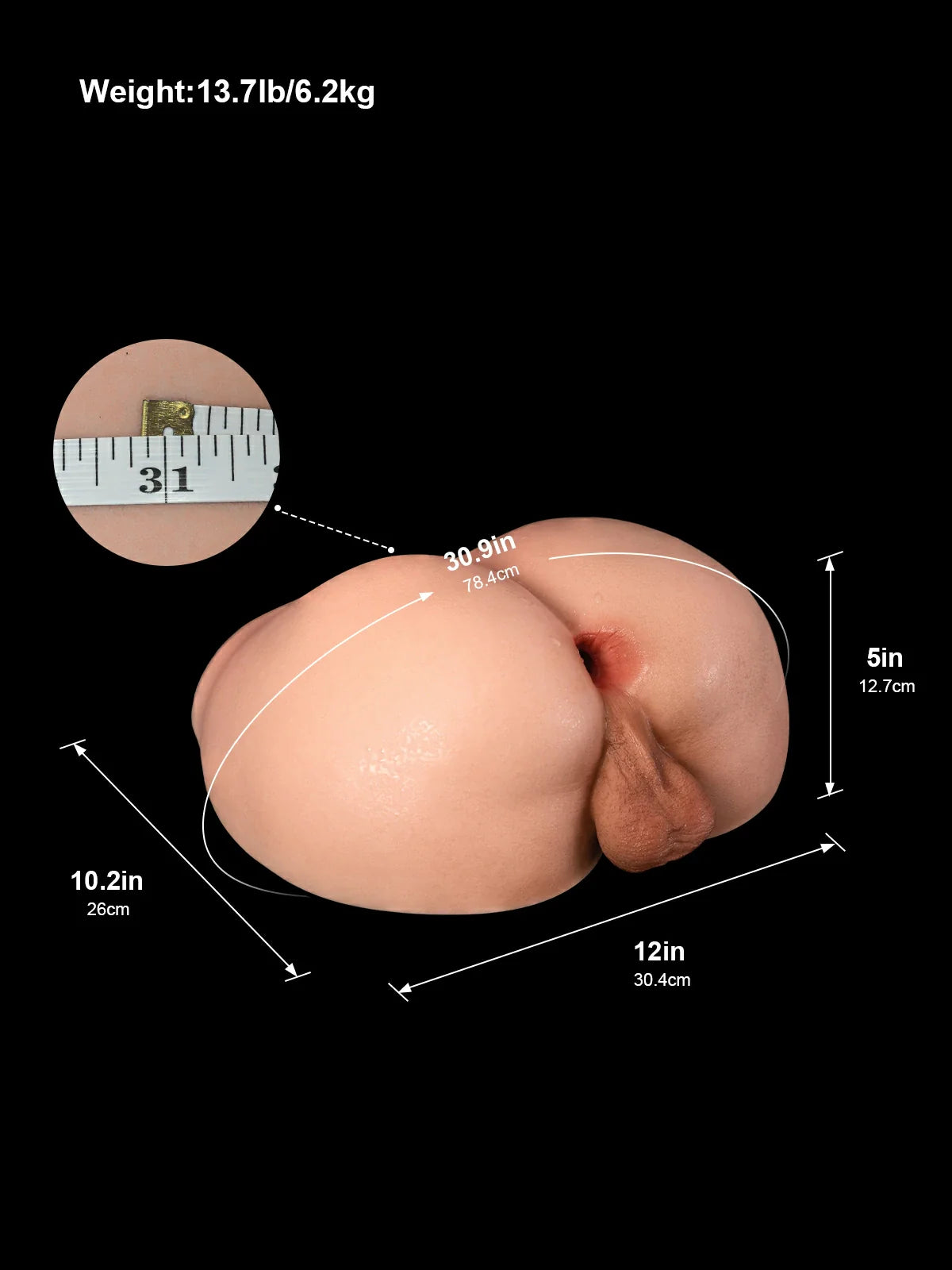 Mist - Realistischer Männlicher Masturbator mit Gesäß und Hodensack aus Silikon