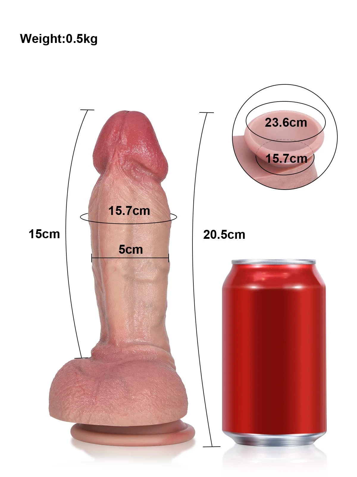 Noah - Realistischer Dildo · Detaillierte Textur · Markante Rückengratleiste - 20,5 cm
