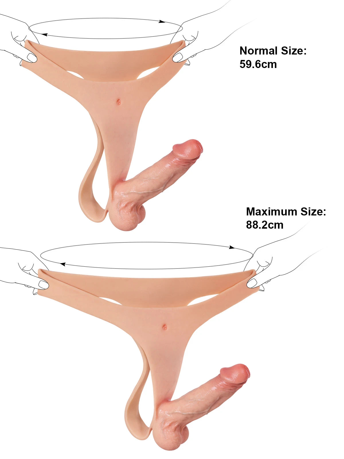 Nick - Leichter, tragbarer Silikon-Strap-On-Dildo mit schlankem Riemen - 16 cm