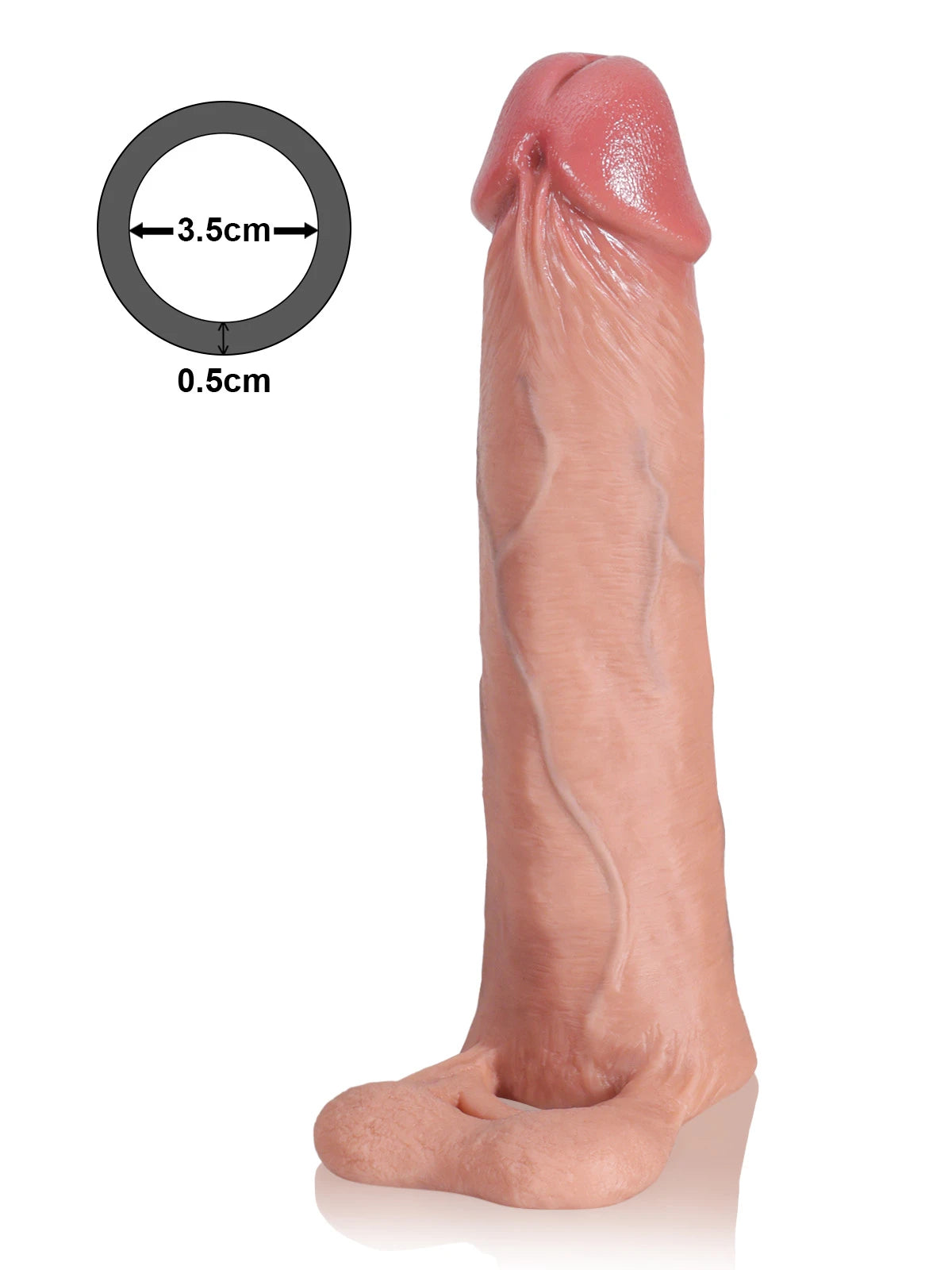 Randon - Realistische Penishülle mit Verlängerung, Weich und Flexibel - 21 cm
