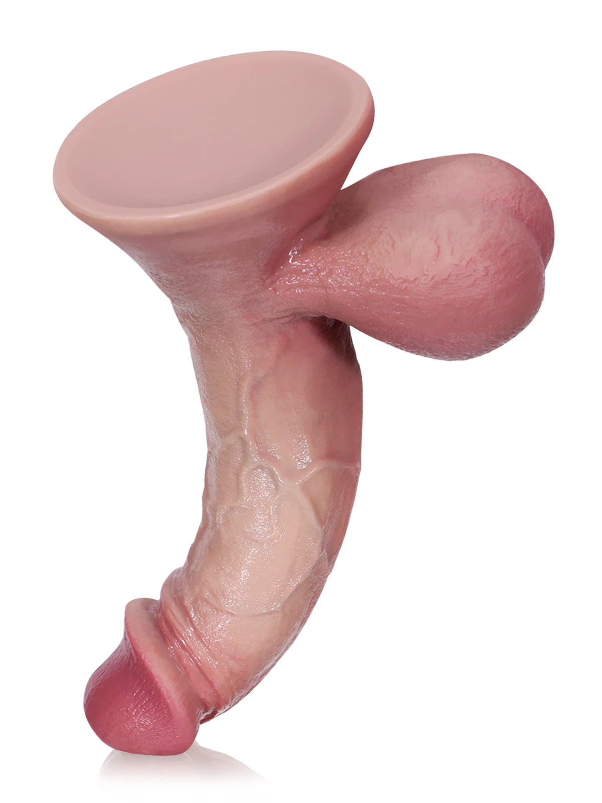Rob - Realistischer, weicher Dildo mit schwingenden Hoden und Metallkern - 24,6 cm