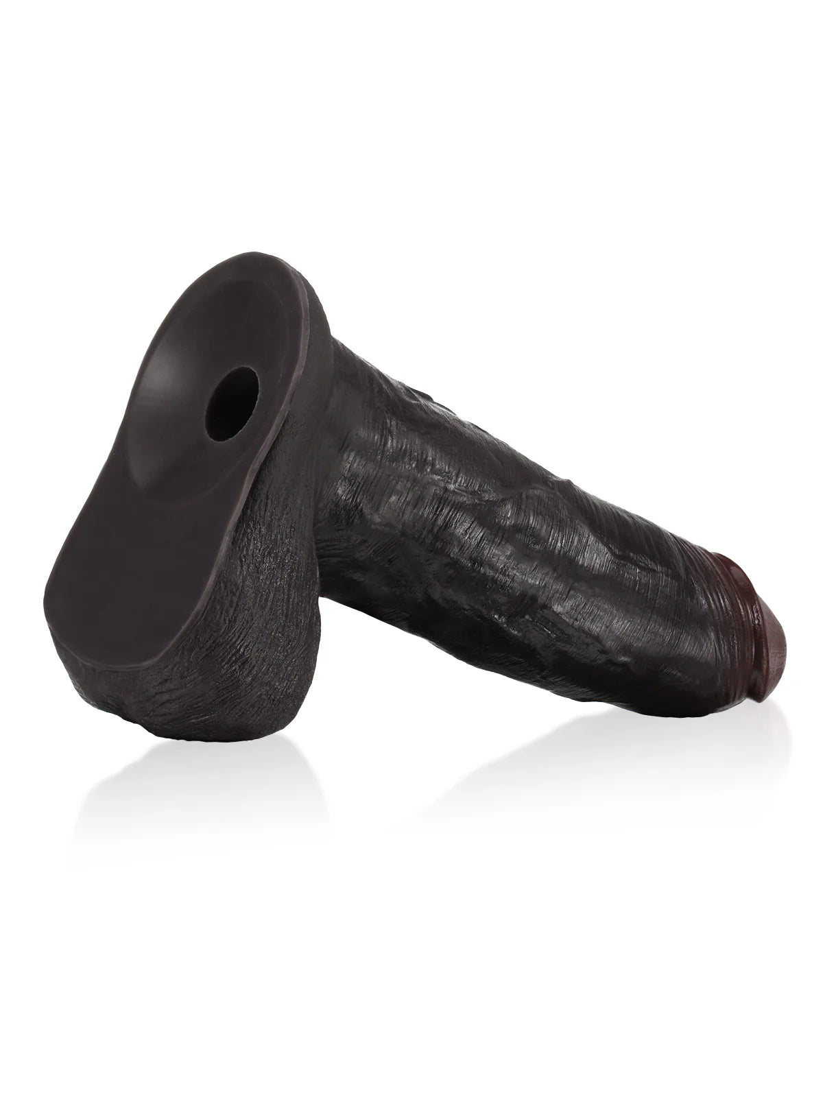 Ryder - Schwarzer, realistischer Dildo mit gleitender Haut, Vac-U-Lock-Anschluss - 22,9 cm