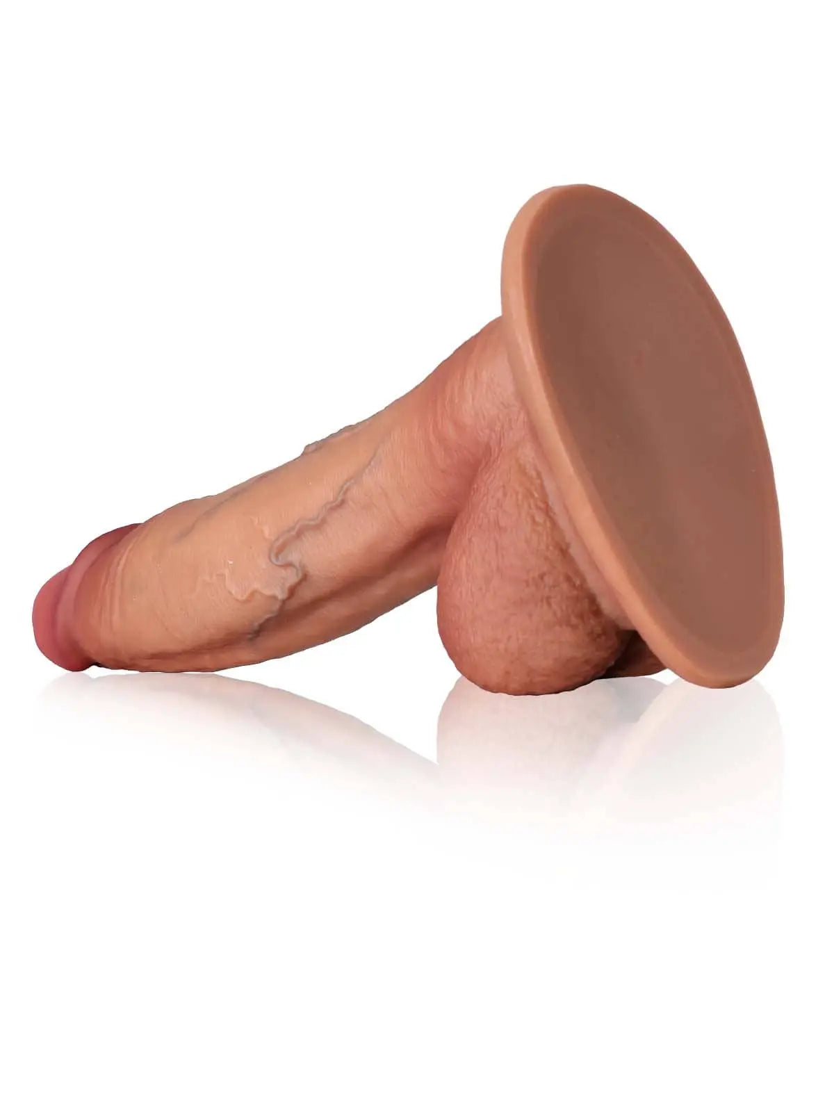 Schulze - Großer, dicker, realistischer brauner Dildo mit Adern und Hoden - 30,9 cm