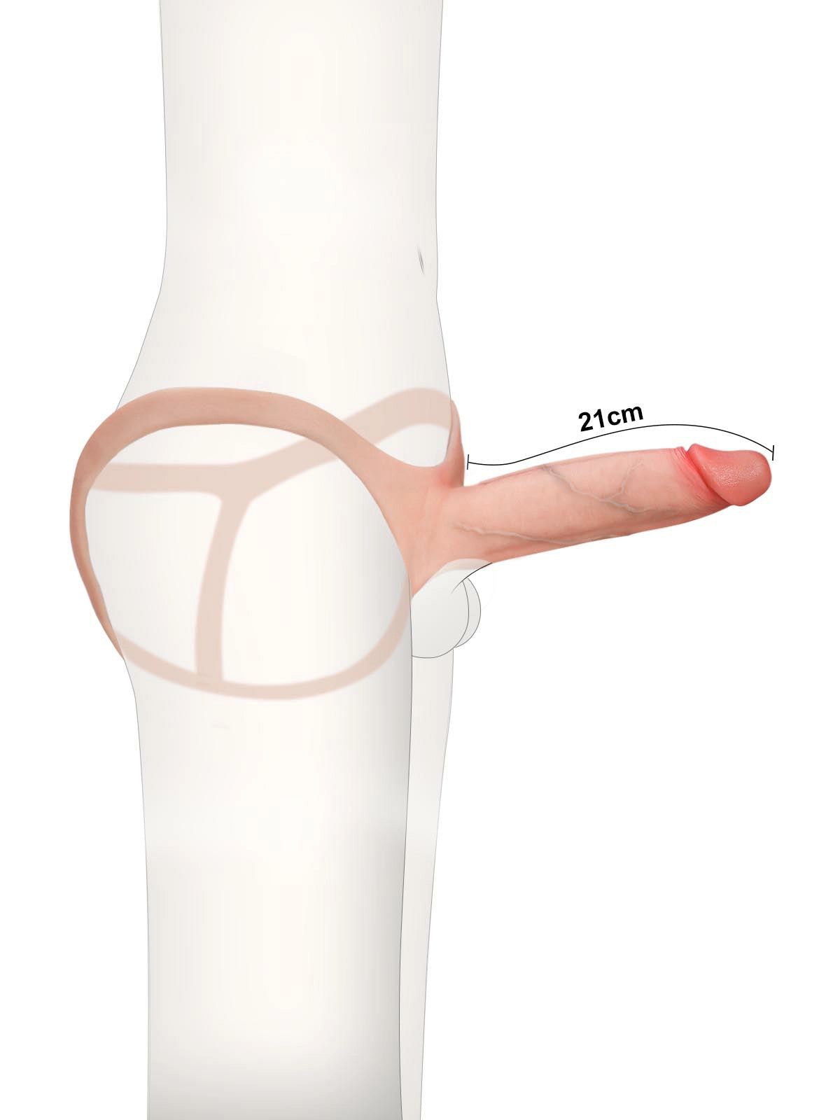 Seraphine - Tragbarer Hohldildo als Umschnalldildo, Peniserweiterung & ED-Hülle - 21 cm