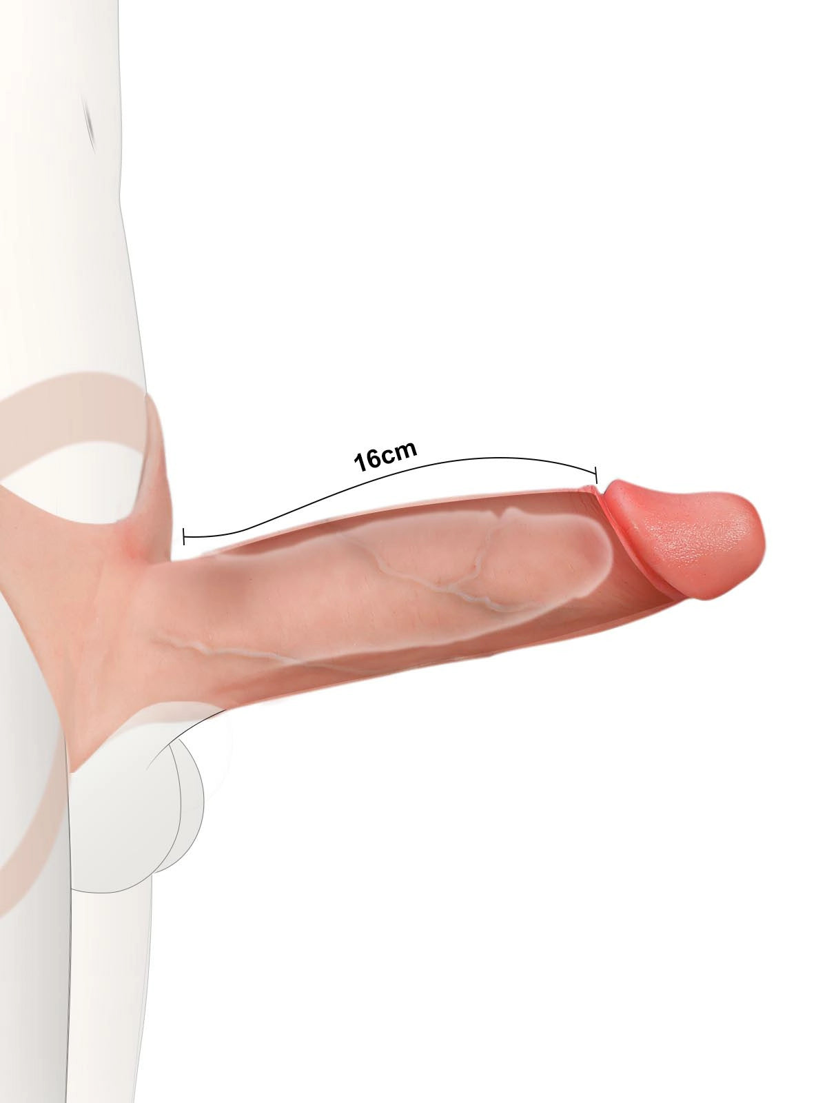 Seraphine - Tragbarer Hohldildo als Umschnalldildo, Peniserweiterung & ED-Hülle - 21 cm