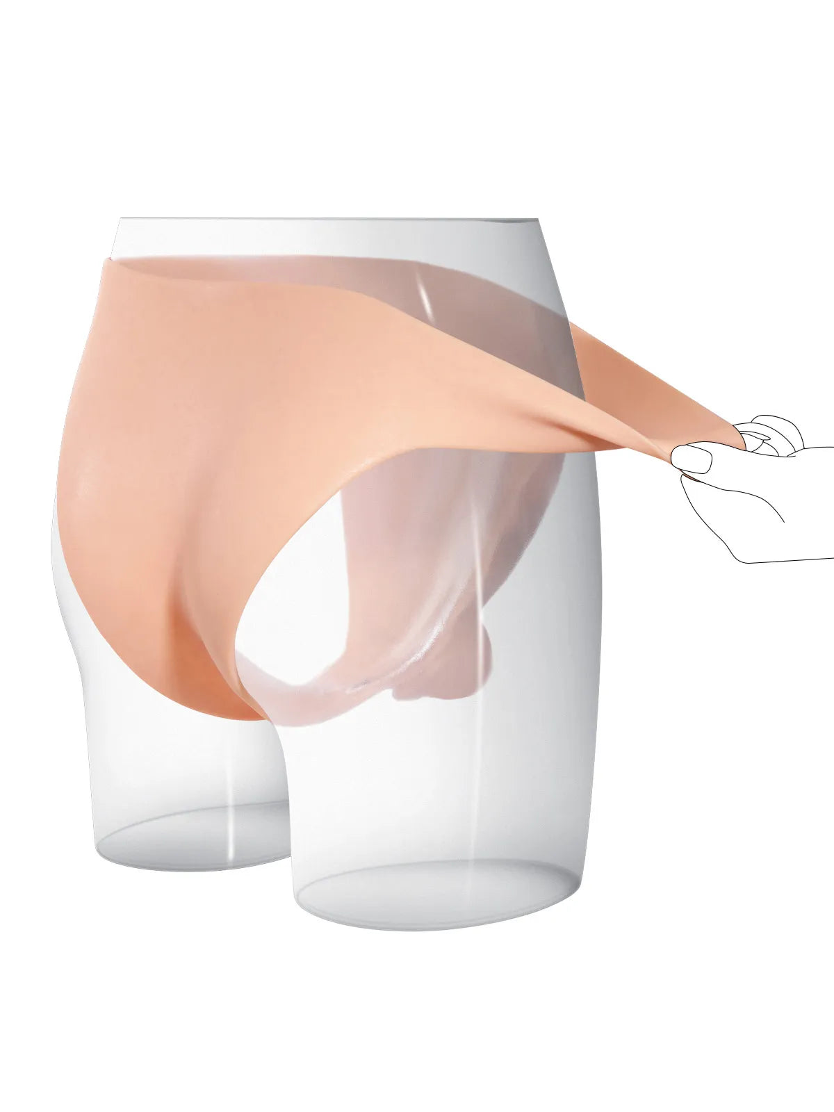 Silikon-Strap-On mit 17,5 cm realistischem Dildo - stabiler Kern & verstellbarer Gurt