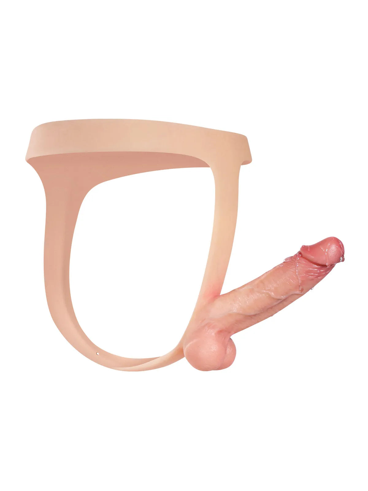Nathan - Silikon-Strap-On mit stabilem Dildo - Ideal für lesbische Paare & Pegging - 15 cm