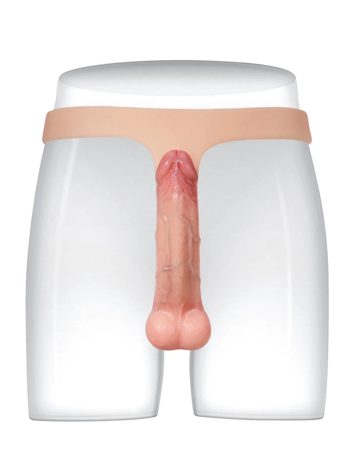 Nathan - Silikon-Strap-On mit stabilem Dildo - Ideal für lesbische Paare & Pegging - 15 cm