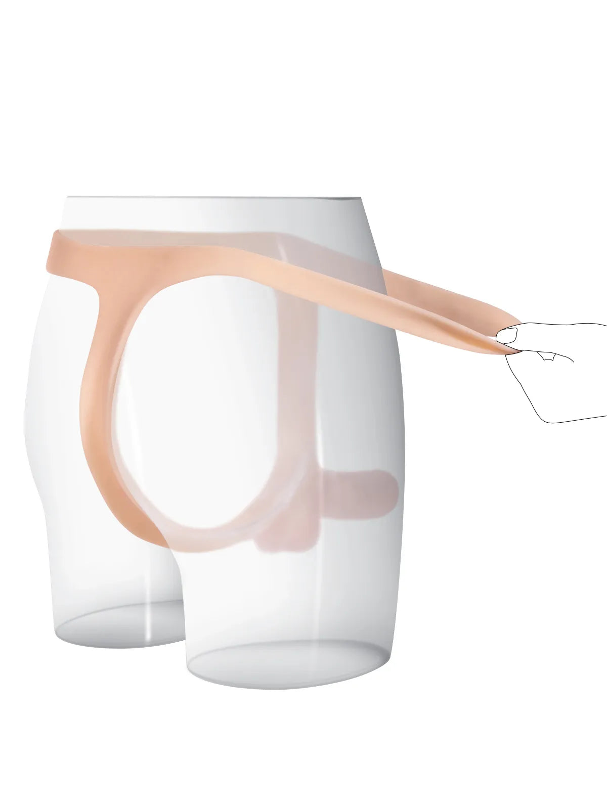Nathan - Silikon-Strap-On mit stabilem Dildo - Ideal für lesbische Paare & Pegging - 15 cm