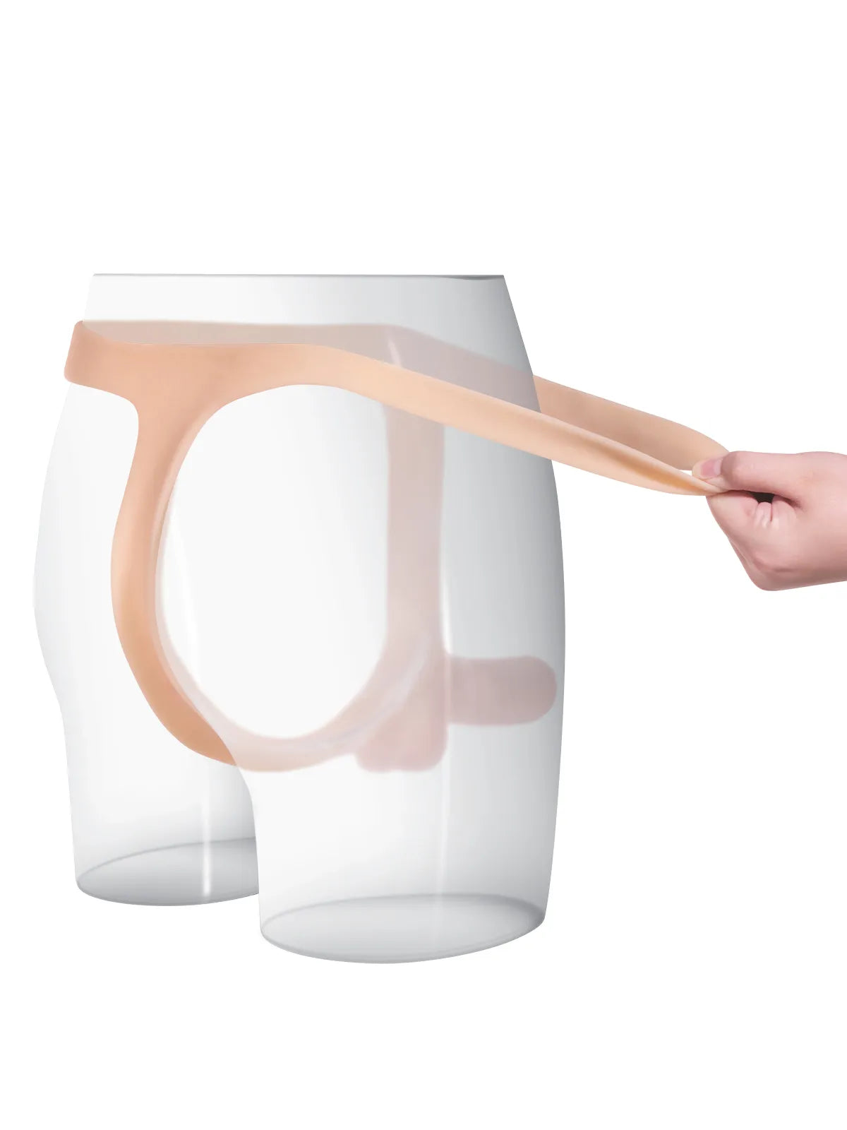 Nathan - Silikon-Strap-On mit stabilem Dildo - Ideal für lesbische Paare & Pegging - 15 cm